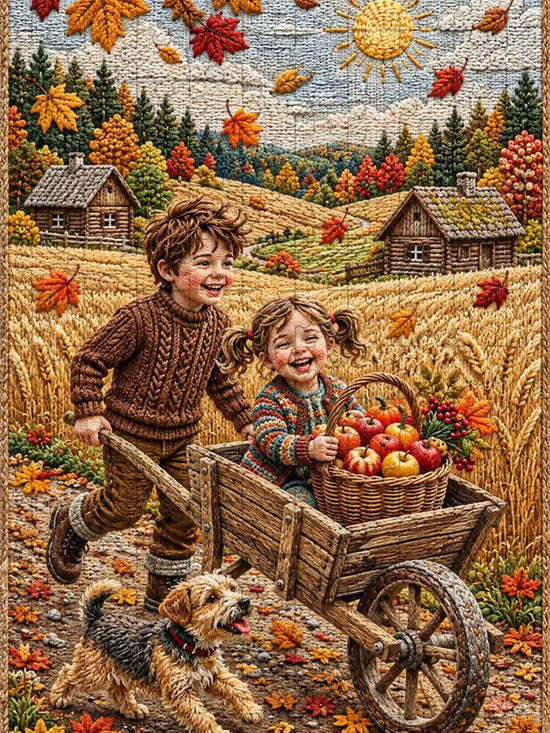 Children Playing in Autumnal Countryside - Puzzle