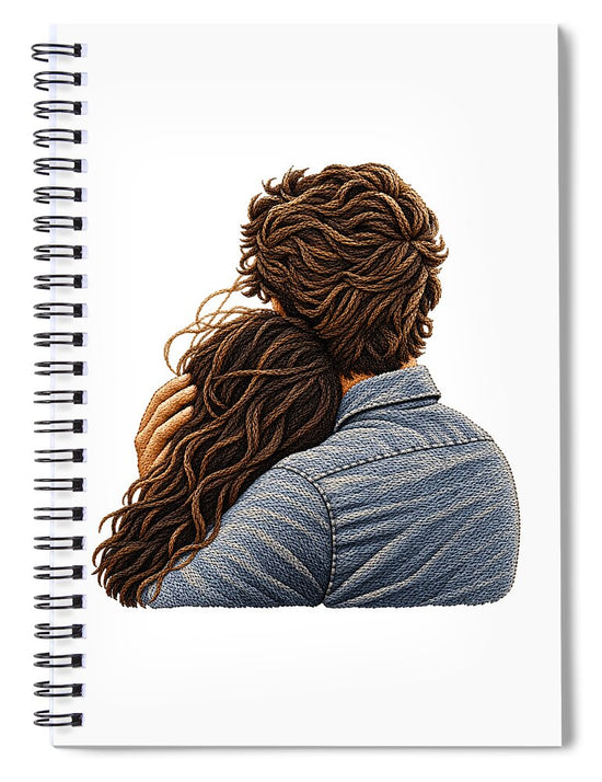 Embracing Couple from Behind - Spiral Notebook