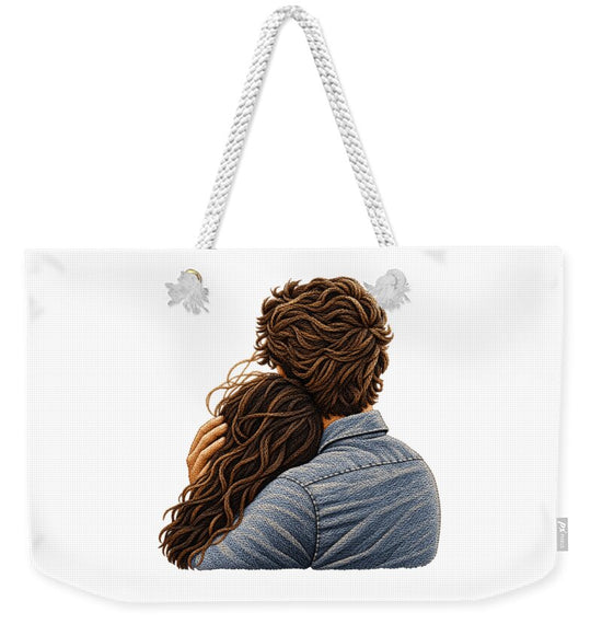 Embracing Couple from Behind - Weekender Tote Bag