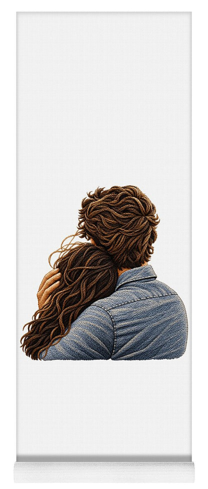 Embracing Couple from Behind - Yoga Mat
