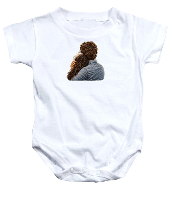 Embracing Couple from Behind - Baby One-Piece