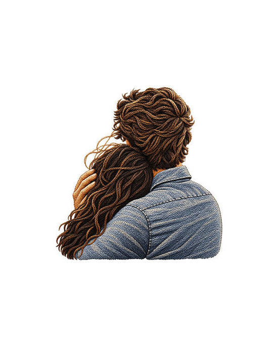 Embracing Couple from Behind - Art Print