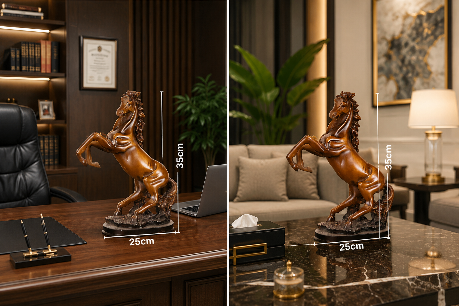 Handmade Saluting Stallion Horse Sculpture™ | Luxury Abstract Horse Statue for Home & Office Décor