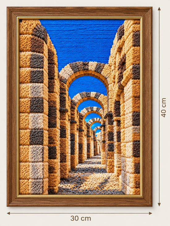 Ancient Arches – Handmade 3D Embroidery Wall Art
