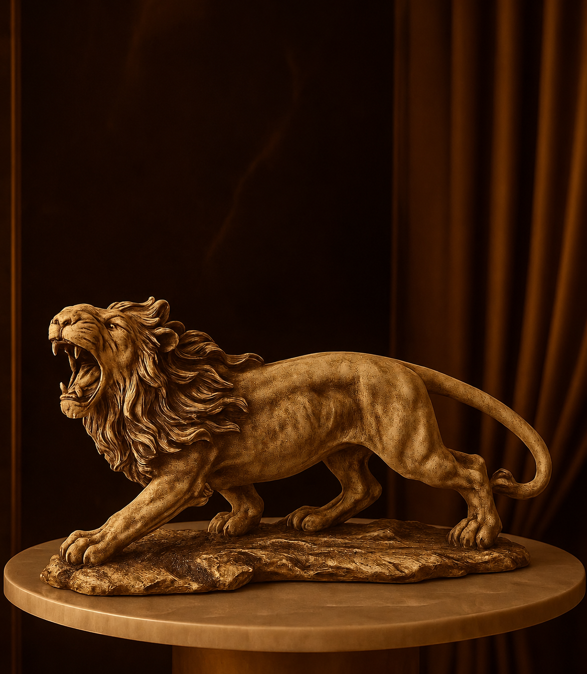 RegalRoar Handmade Lion Statue – Luxury Handcrafted Lion Sculpture for Home & Office Decor | Symbol of Strength, Leadership & Prestige