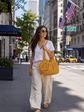 Golden Pleat Handmade Crochet Bag