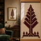 Golden Cypress Tree Handmade Embroidery Wall Art