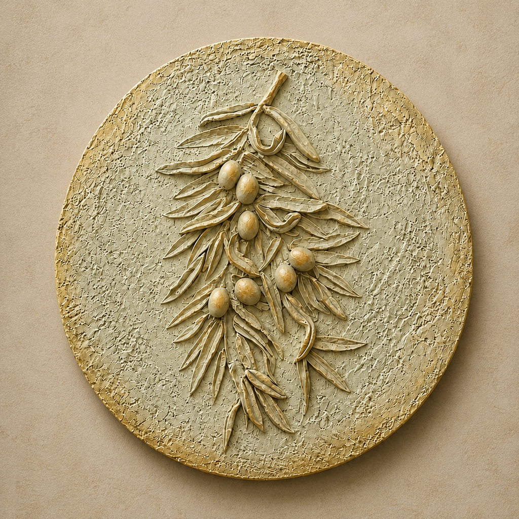 Handmade 3D Relief Olive Branch Wall Art/EternaBranch