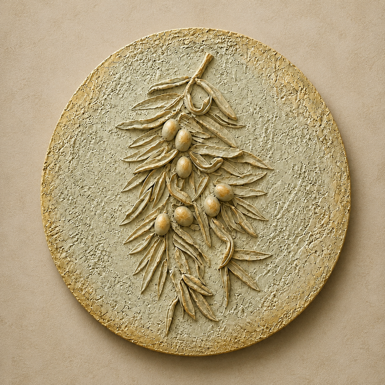 Handmade 3D Relief Olive Branch Wall Art/EternaBranch