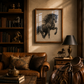 Handmade Black Arabian Horse Embroidery Wall Art