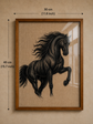 Handmade Black Arabian Horse Embroidery Wall Art