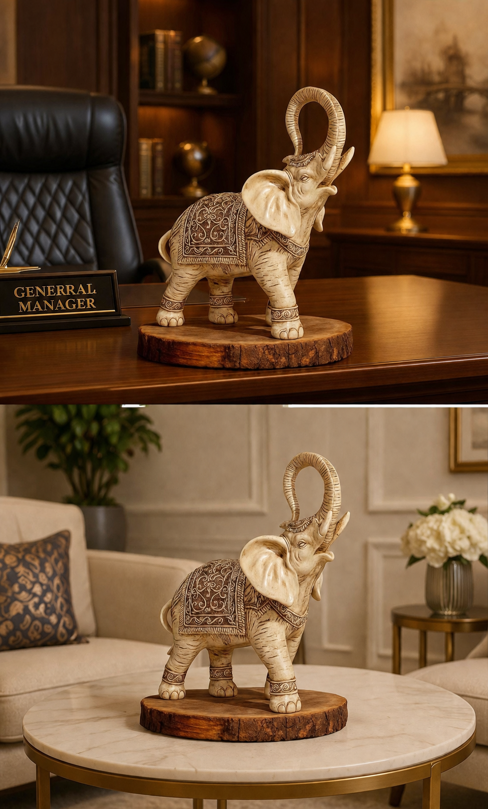 Handmade Raging Spirit Elephant Sculpture – Luxury Abstract Elephant Statue for Home & Office Decor