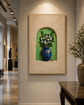 Handmade 3D Relief Paste Sculpture | Textured Floral Wall Art/Spring Window