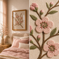 Pink Blossom Handmade Embroidery Wall Art
