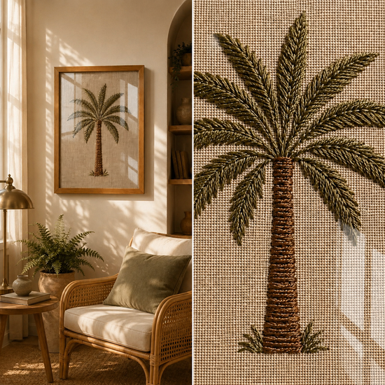 Palm Tree Handmade Embroidery Wall Art
