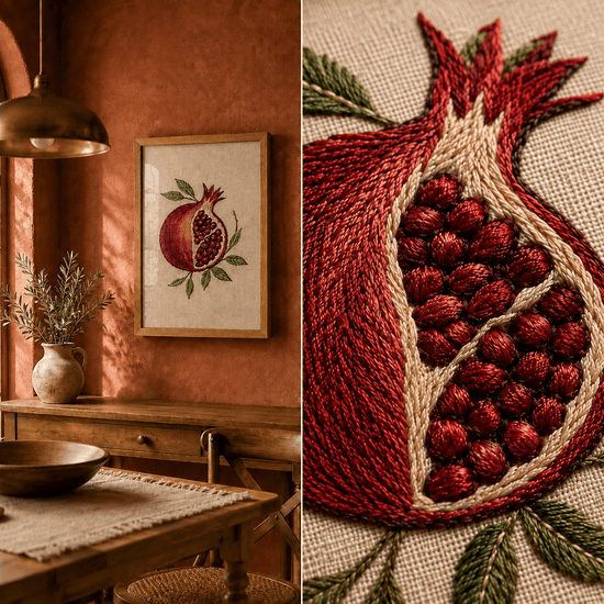 Split Pomegranate Handmade Wall Art