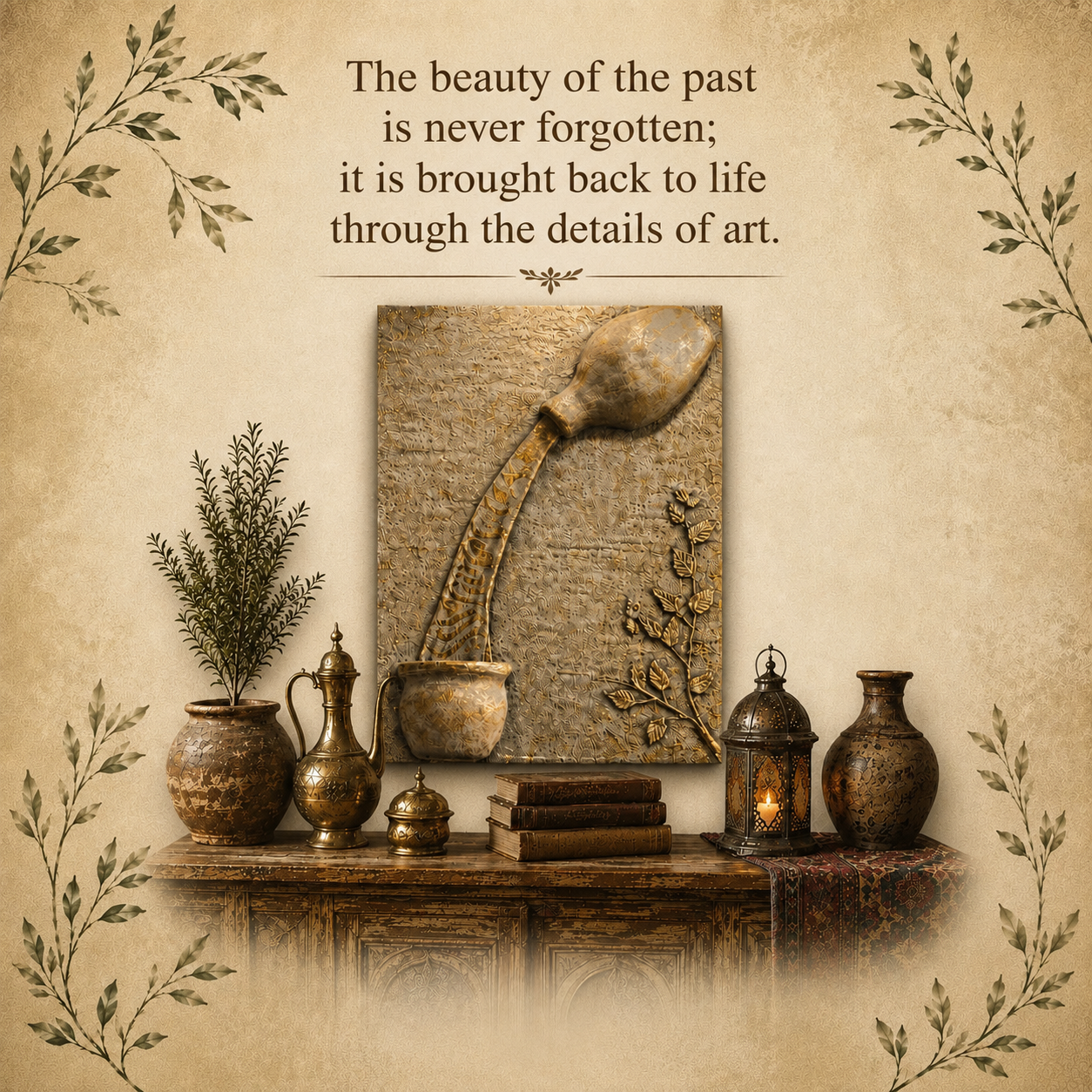 Handmade 3D Relief Paste Wall Art/ Flow of Letters