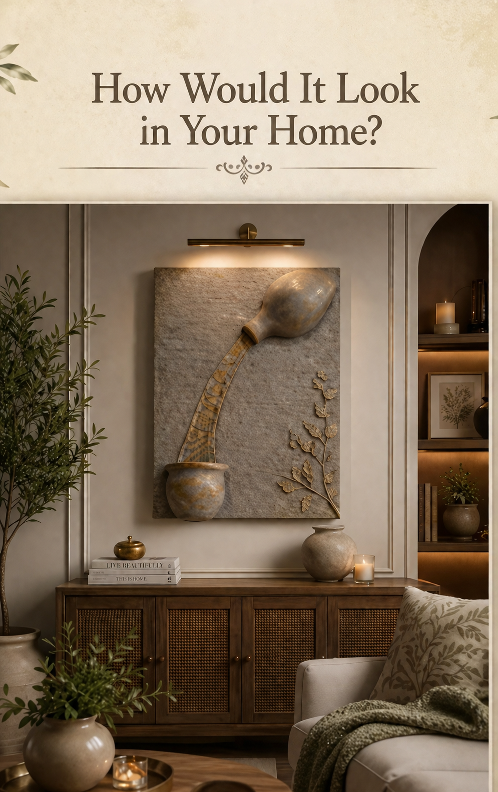 Handmade 3D Relief Paste Wall Art/ Flow of Letters