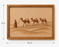 Handmade Desert Caravan Embroidery Art – Camel Caravan Wall Decor