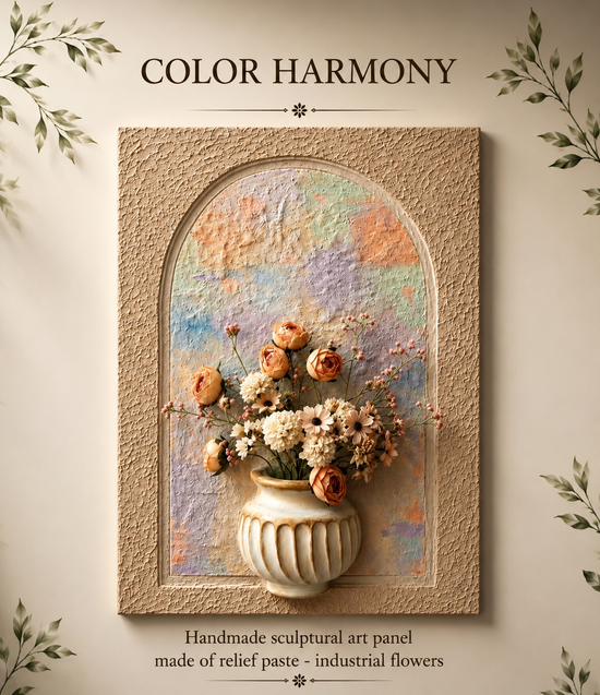 Handmade BloomRelief 3D™ Color Harmony – Luxury Sculptural Floral Wall Art