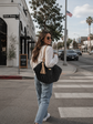 Loop & Tassel Handmade Crochet Bag | Black Boho Wooden Handle Handbag