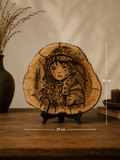 Handmade Olive Wood Pyrography Art – Wood Burning Wall Decor / Whisper of the Plains