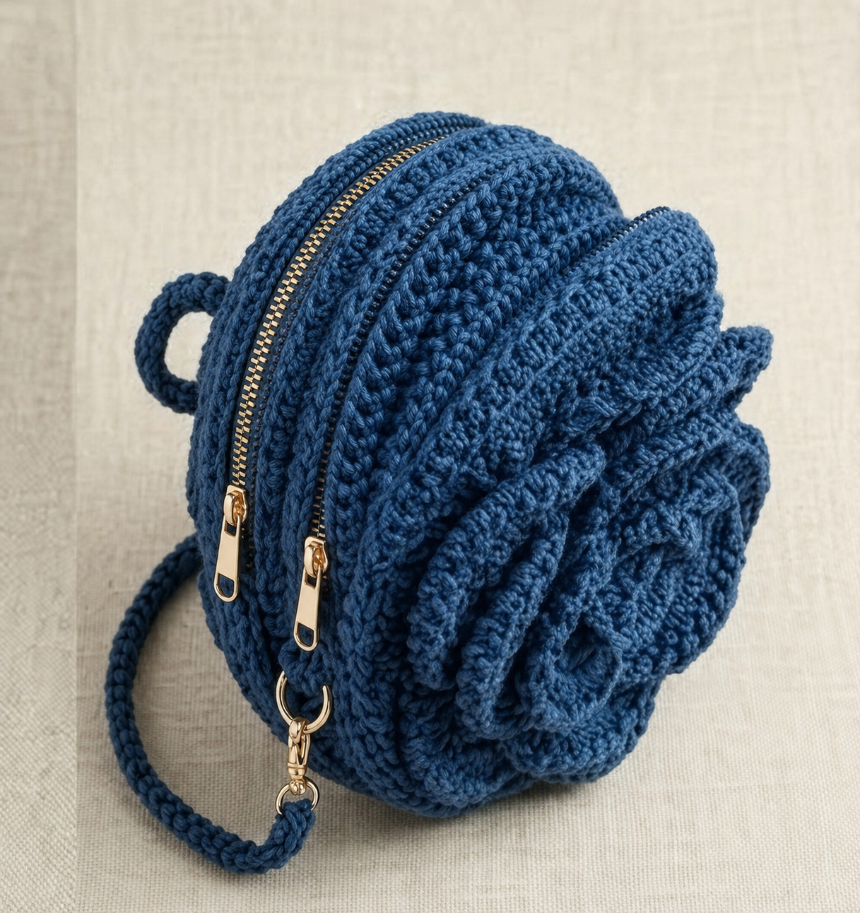 BloomShell Handmade Crochet Bag – Floral Round Cotton Crochet Purse for Women