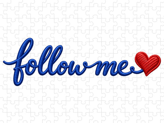 Follow Me Text with Heart - Puzzle