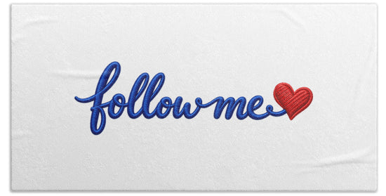 Follow Me Text with Heart - Bath Towel