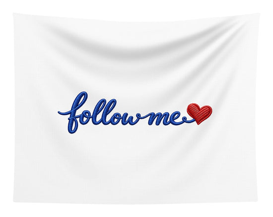 Follow Me Text with Heart - Tapestry