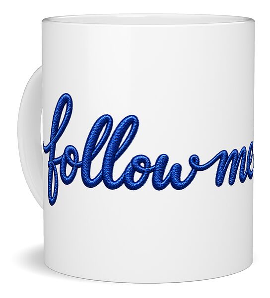 Follow Me Text with Heart - Mug