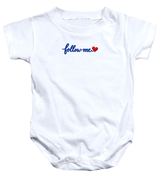 Follow Me Text with Heart - Baby One-Piece