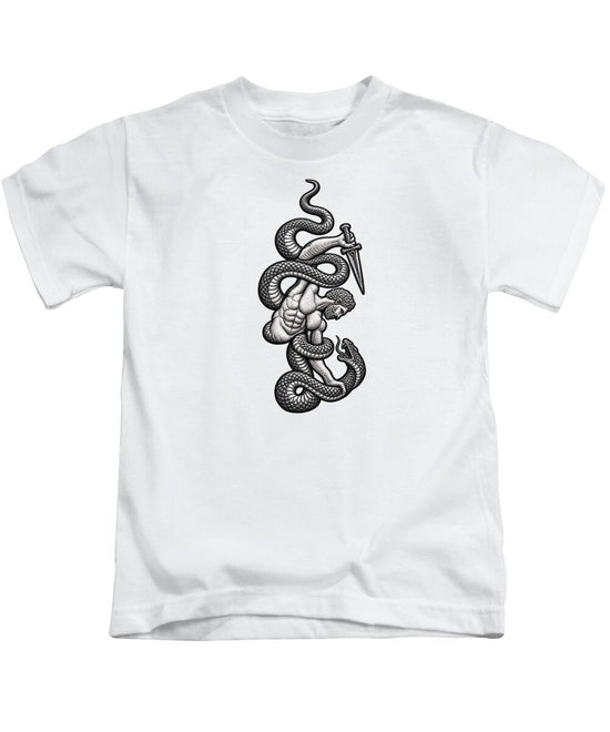Intricate Snake and Dagger Artwork - Kids T-Shirt