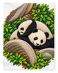 Playful Pandas in Bamboo Forest - Blanket