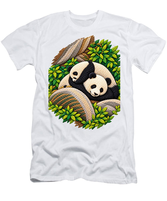 Playful Pandas in Bamboo Forest - T-Shirt