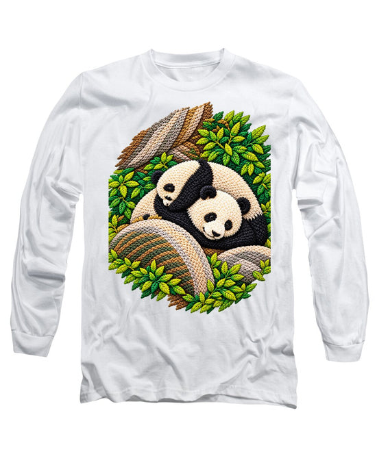 Playful Pandas in Bamboo Forest - Long Sleeve T-Shirt