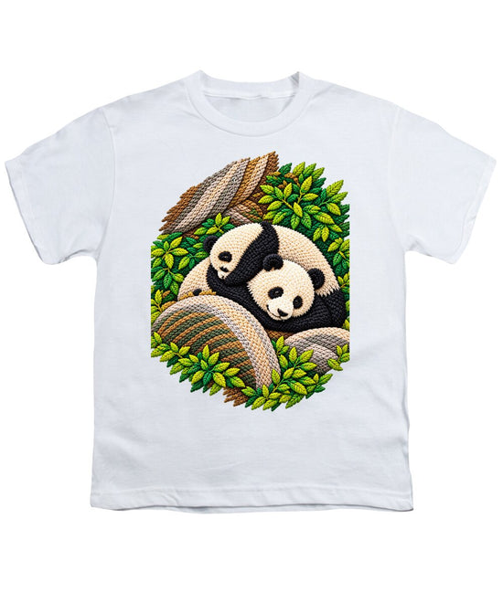 Playful Pandas in Bamboo Forest - Youth T-Shirt