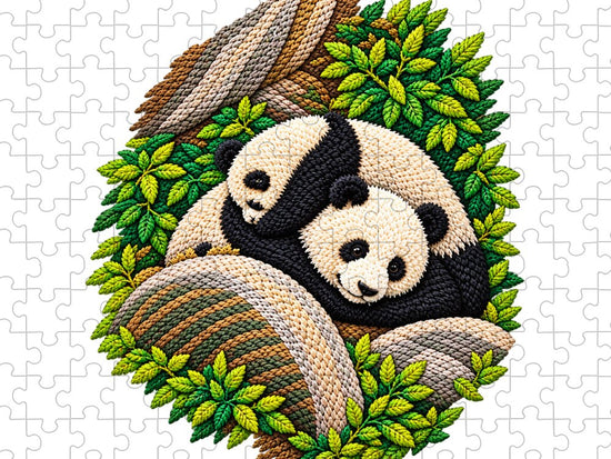 Playful Pandas in Bamboo Forest - Puzzle