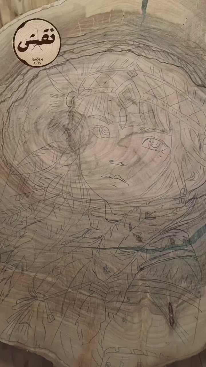 Handmade Olive Wood Pyrography Art – Wood Burning Wall Decor / Whisper of the Plains