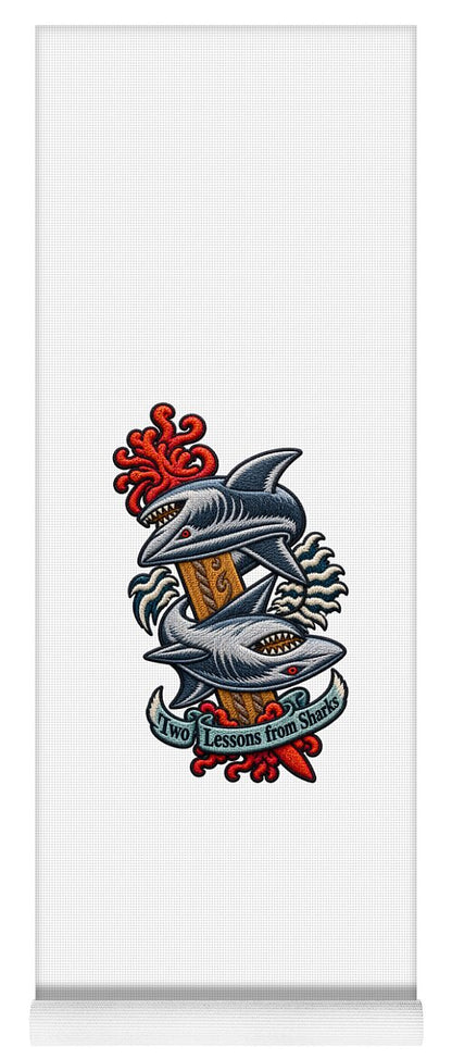 Sharks with Sword and Waves - Yoga Mat
