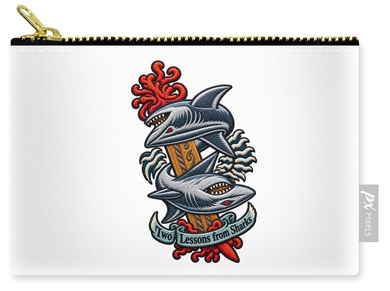 Sharks with Sword and Waves - Zip Pouch