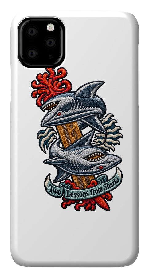Sharks with Sword and Waves - Phone Case