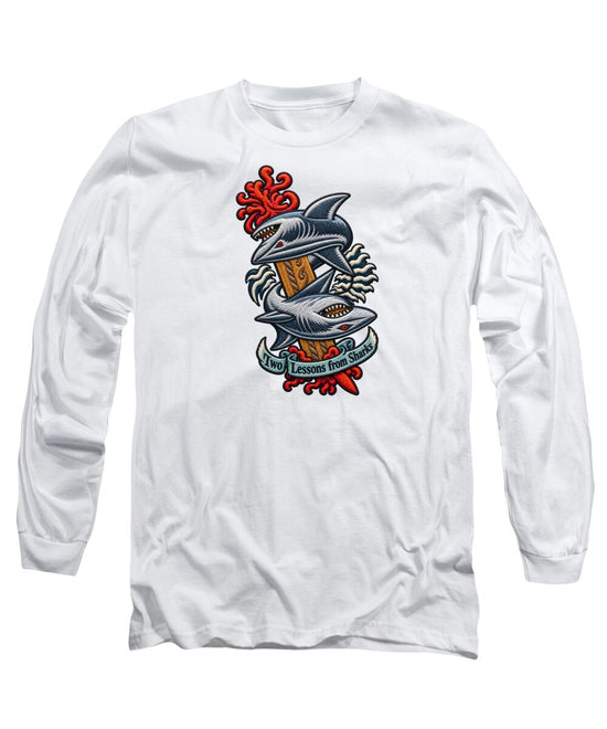 Sharks with Sword and Waves - Long Sleeve T-Shirt