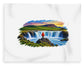 Traveler at Majestic Waterfall - Blanket