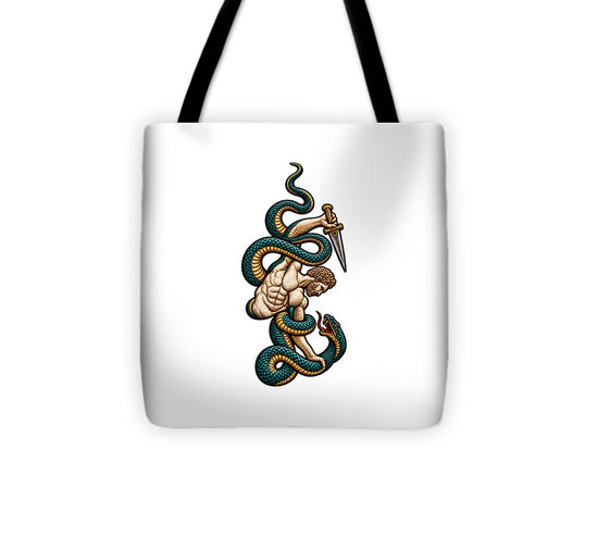 Warrior Entwined with Serpents - Tote Bag